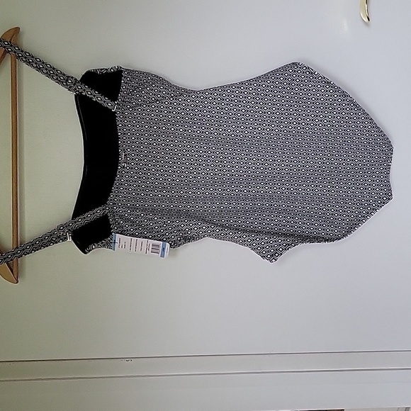 DKNY swimsuit one piece black white tommy control slimming geometric Design Sz.L - Picture 7 of 16